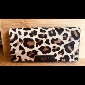 Radley London wallet with cheetah print front
